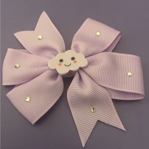 Purple cloud clip bow